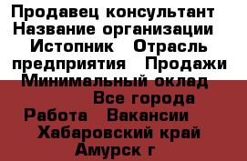 Продавец-консультант › Название организации ­ Истопник › Отрасль предприятия ­ Продажи › Минимальный оклад ­ 60 000 - Все города Работа » Вакансии   . Хабаровский край,Амурск г.